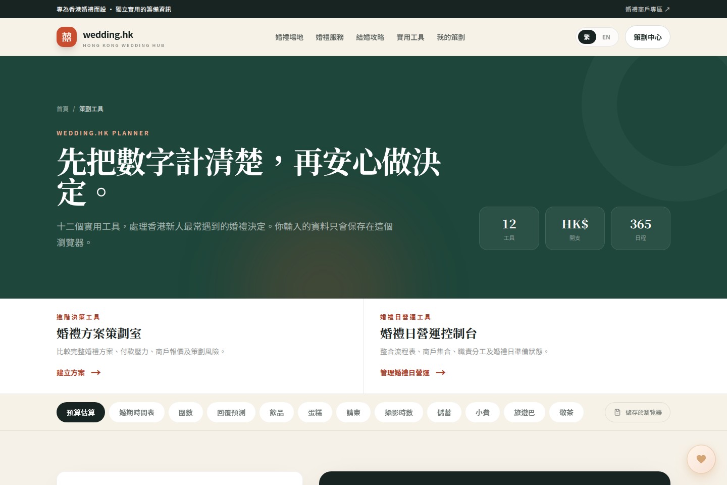 Wedding OS 十二個婚禮計算工具